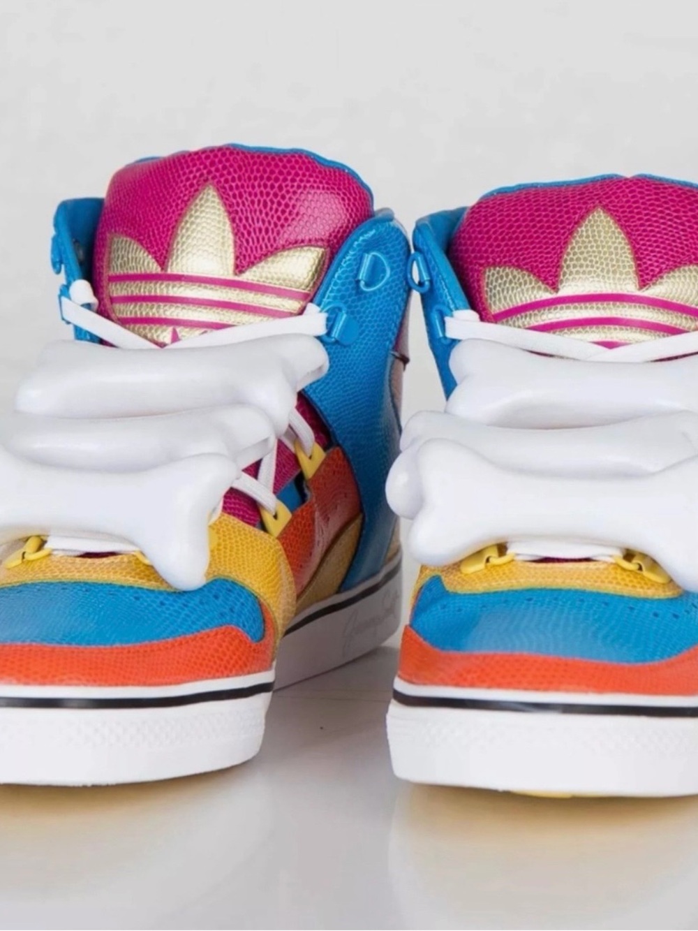 Jeremy Scott X Adidas limited edition bones high top sneakers